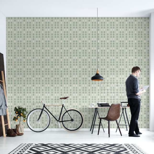 Jet Stream: minimalistisch vliegtuig Behang (Woonkamer)