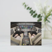 Jet Vliegtuig cockpit Briefkaart (Staand voorkant)