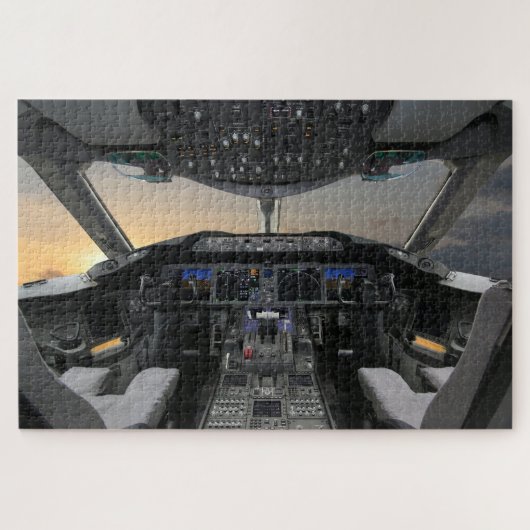 Jet vliegtuig cockpit legpuzzel (Horizontaal)