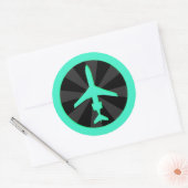 Jet Vliegtuig Ronde Sticker (Envelop)