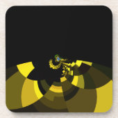 Jet Zwart en Goud Vector Art Print Grafisch Ontwer Drankjes Onderzetter (Voorkant)