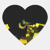 Jet Zwart en Goud Vector Art Print Grafisch Ontwer Hart Sticker (Voorkant)