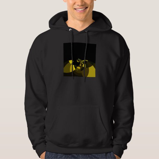 Jet Zwart en Goud Vector Art Print Grafisch Ontwer Hoodie (Voorkant)