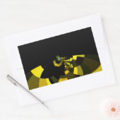 Jet Zwart en Goud Vector Art Print Grafisch Ontwer Rechthoekige Sticker (Envelop)