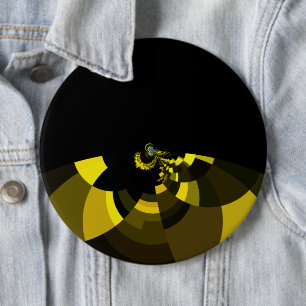 Jet Zwart en Goud Vector Art Print Grafisch Ontwer Ronde Button 6,0 Cm