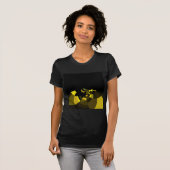 Jet Zwart en Goud Vector Art Print Grafisch Ontwer T-shirt (Voorkant volledig)