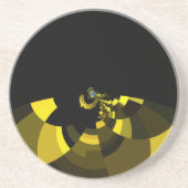 Jet Zwart en Goud Vector Art Print Grafisch Ontwer Zandsteen Onderzetter (Voorkant)