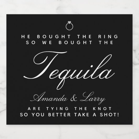 Jetant Le Étiquette De Bouteille De Fiançailles De (Étiquettes simples)