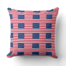 Jeté de coussin Drapeau Américain – Étoiles & Rayu