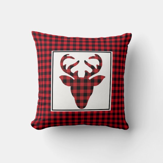 Jeté de Coussin - Imprimé Plaid de Buffalo (Recto)