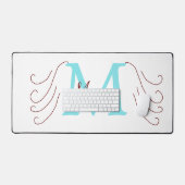jeté simple minimal ajouter nom monogramme rose ro (Clavier et souris)