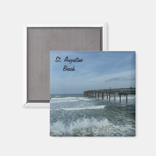 Jetée de Saint-Augustine Beach Magnet photo FL (Recto/Verso)