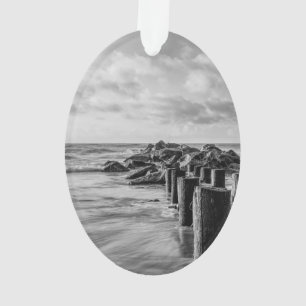Jetée rêveuse en nuances de gris