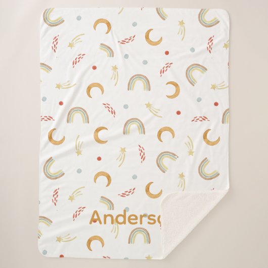 Jeter bébé arc-en-ciel sherpa couverture (Devant)