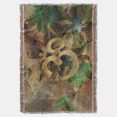 Jeter couverture vert brun laiton floral AUM (devant Vertical)