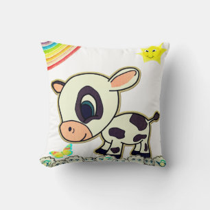 Jeter Cow oreiller Sun Rainbow
