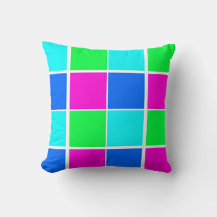 Jeter des oreillers bleu rose vert