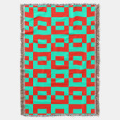 Jeter la couverture avec tuiles turquoise&rouge (devant Vertical)