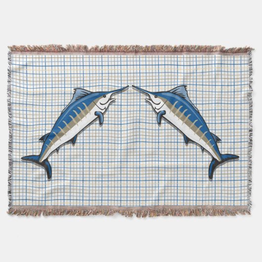 Jeter la couverture - Marlin bleu sur Plaid (Devant)