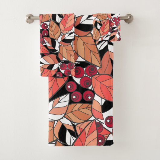 Jeter Oreiller Caricature Abstraite feuilles baies (En situation)