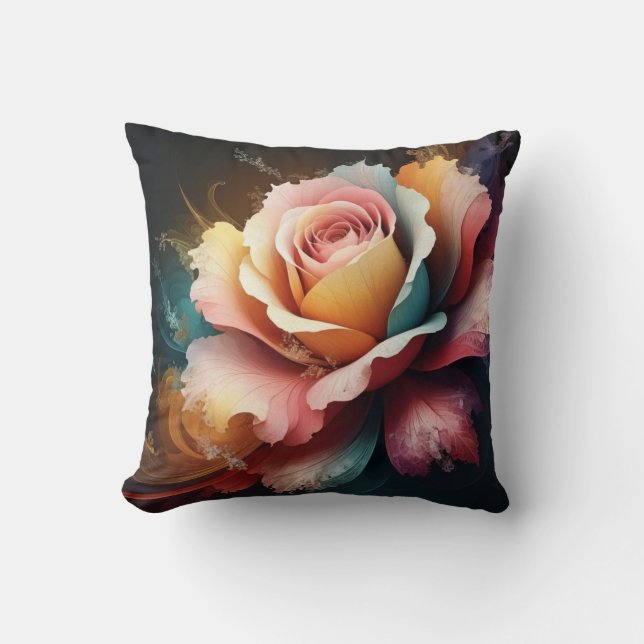 Jeter Oreillers rose fleur (Recto)