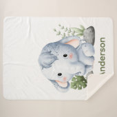 Jeter une couverture de sherpa pour bébé éléphant  (Devant (Horizontal))