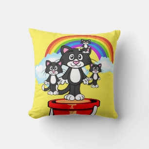 Jetez des oreillers Kittens noir arc-en-ciel