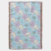 "Jetez la couverture - Floral de trèfle bleu et vi (devant Vertical)