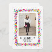 Jetez la Faire-part de diplôme Confetti (Devant / Derrière)