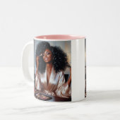 "Jetez pendant que vous sirotez" Maquillage Mug (Devant gauche)