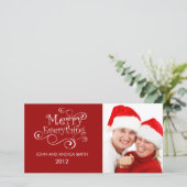 JETEZ TOUT CE QUE NOËL CARTE PHOTO ROUGE (Debout devant)