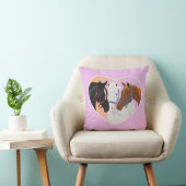 Jetez un oreiller avec des chevaux dans le coeur (Chaise)