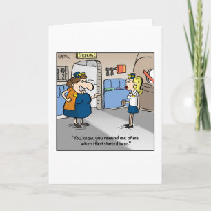 Jetlagged Comic Kaart-stewardess lijken op elkaar Kaart