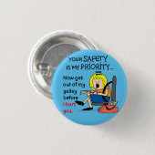 Jetlagged Comic | Uw Button voor de veiligheidsron (Voorkant /achterkant)