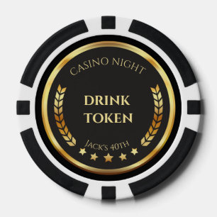 Jeton de boisson d'anniversaire Casino Night Poker