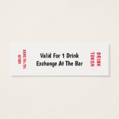 Jeton de boissons gratuites personnalisé (Dos)
