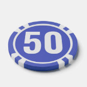 Jeton de poker basique bleu foncé blanc gras (Simple)