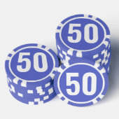 Jeton de poker basique bleu foncé blanc gras (Empiler)