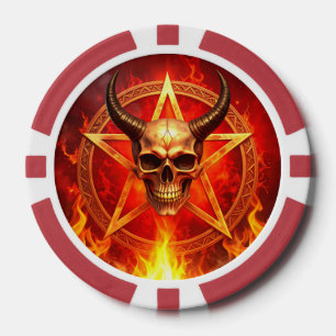 Jeton de poker crâne de démon