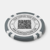 Jeton de poker d'affaires Code QR Scan et Texte pe (Simple)