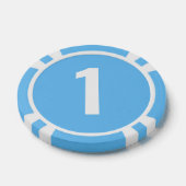 Jeton de poker de base bleu clair blanc avec numér (Simple)