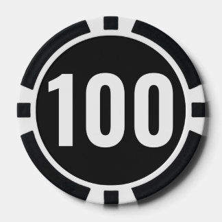 Jeton de poker de base noir et blanc avec numéro e