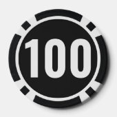 Jeton de poker de base noir et blanc avec numéro e (Verso)