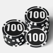 Jeton de poker de base noir et blanc avec numéro e (Empiler)