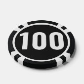 Jeton de poker de base noir et blanc avec numéro e (Simple)