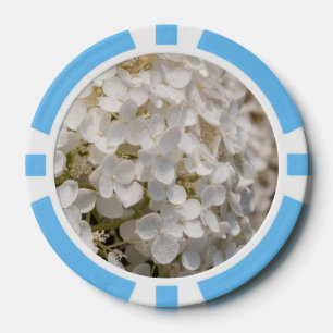 Jeton de poker, fleurs blanche
