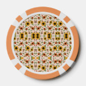 Jeton de poker rond avec une florale complexe (Verso)