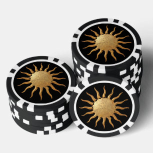 Jeton de poker Soleil doré