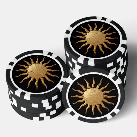 Jeton de poker Soleil doré (Empiler)