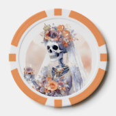 Jeton de poker squelette d'Halloween effrayant (Recto)